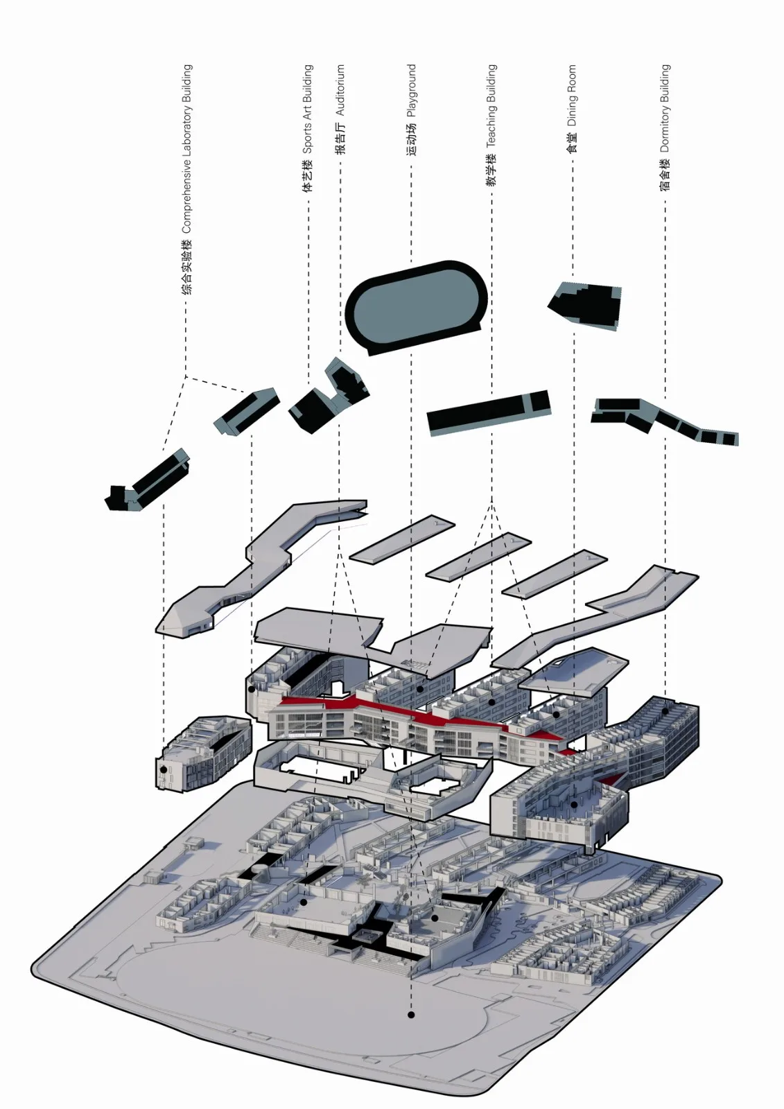 BIM建筑|杭州中泰中学建筑设计 / LZGC量子构城设计事务所+浙江建院建筑规划设计院