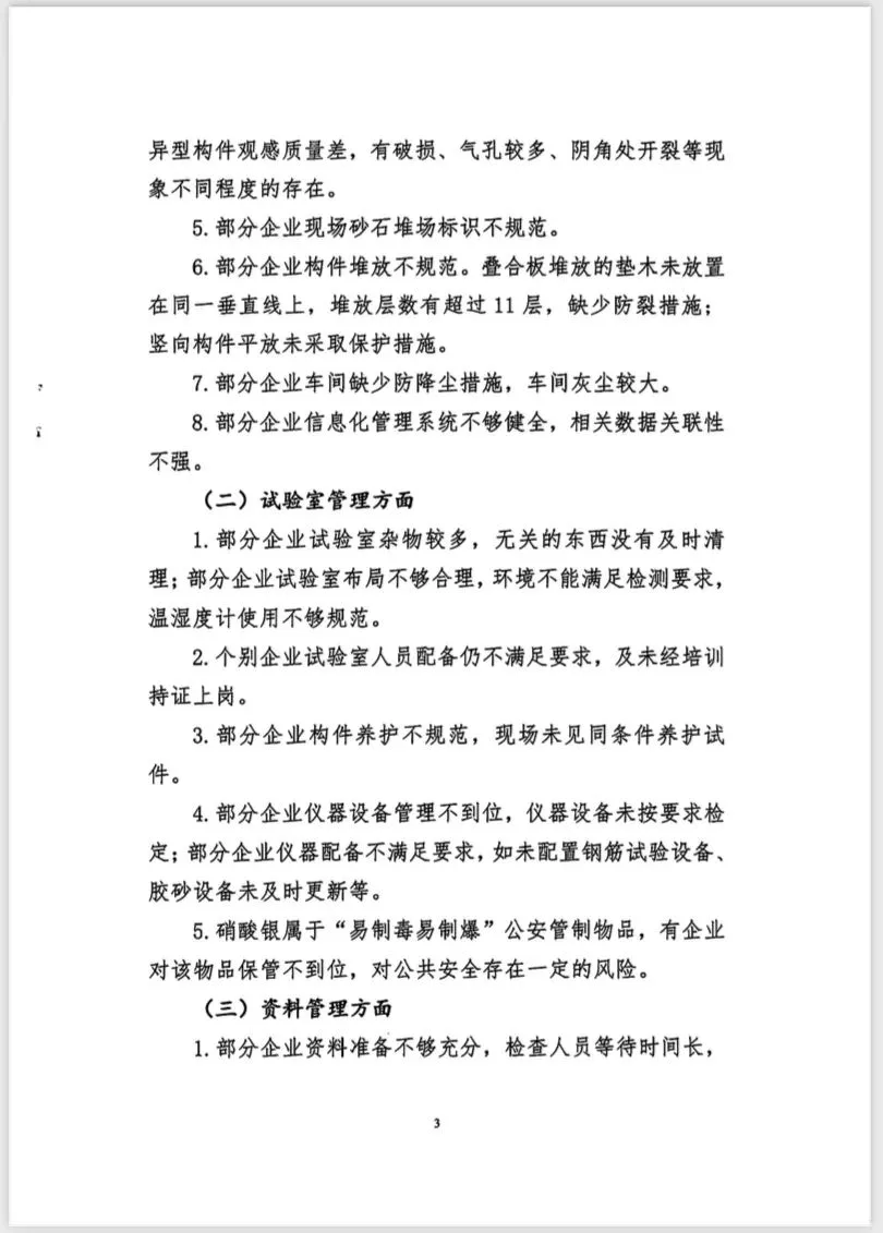 装配式政策|关于2023年杭州宁波绍兴台州四地预制混凝土构件企业质量巡查情况的通报