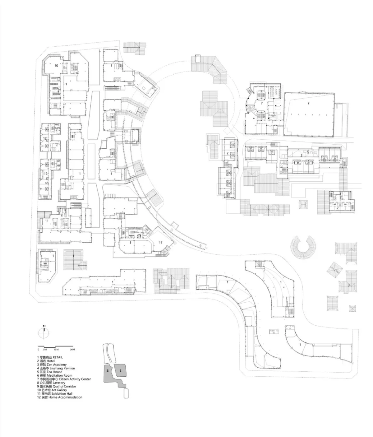 BIM建筑|成都彭州龙兴寺区域城市更新 / BIAD-ASA筑景工作室