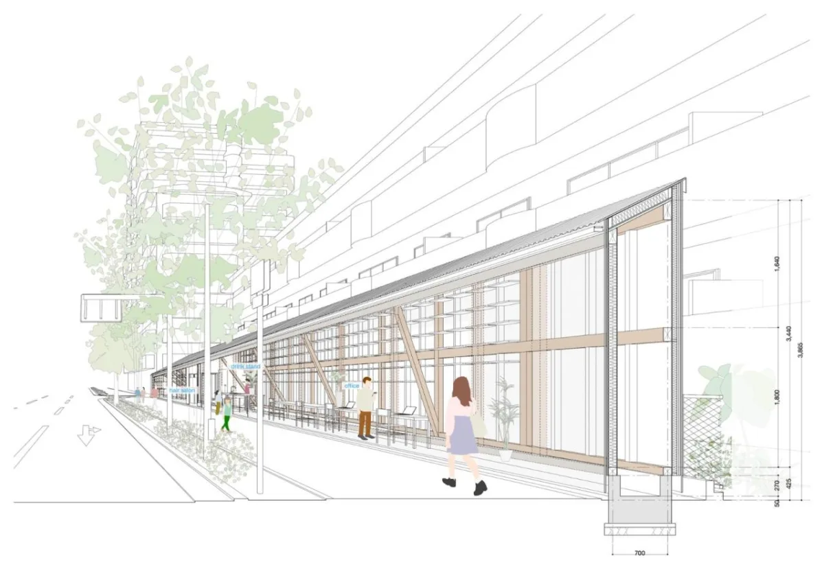BIM建筑|4x59米三角地，YOKONAGAYA 美容院 / Office for Environment Architecture