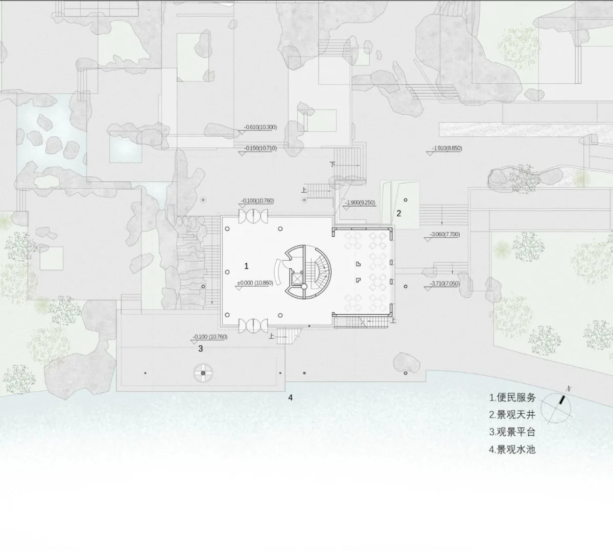 BIM建筑|杭州滨江公共空间·涧石驿与停云驿 / 同济原作设计工作室