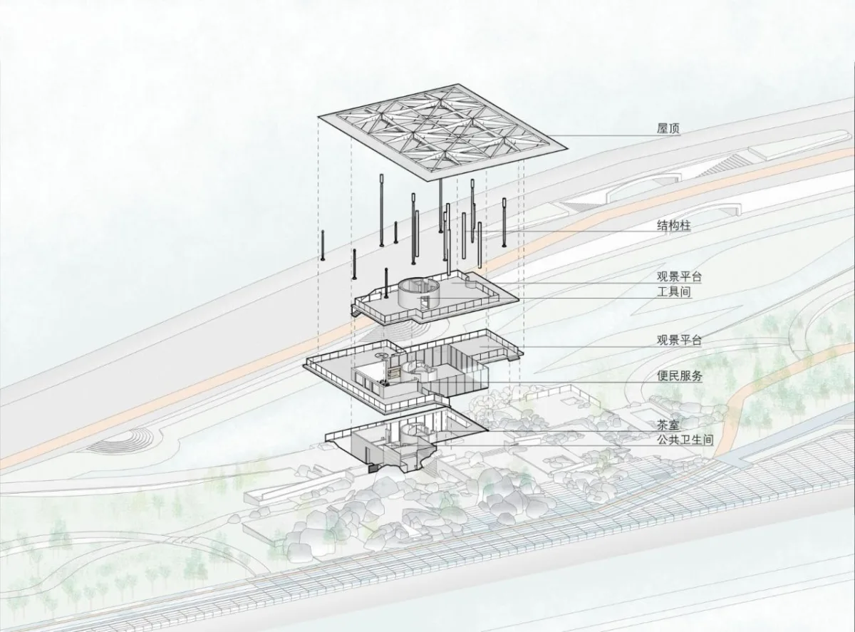 BIM建筑|杭州滨江公共空间·涧石驿与停云驿 / 同济原作设计工作室