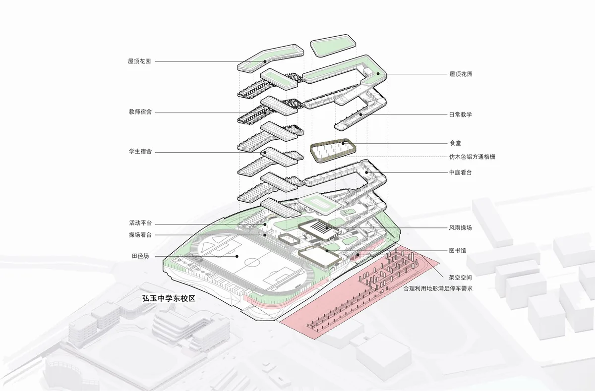 BIM建筑|在山边眺望云朵:云南省玉溪弘玉中学设计记 / 思序产教融合研究中心
