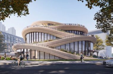 BIM建筑|赫斯维克设计“丝带”包裹的上海展厅-BIM建筑网