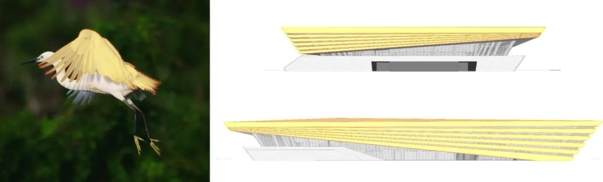 BIM建筑|白鹭齐飞 湿地展翼：渤海科技大学体育馆 /中科院建筑设计研究院有限公司