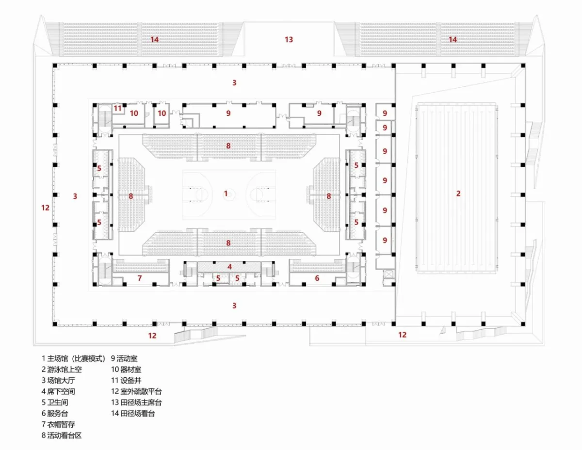 BIM建筑|白鹭齐飞 湿地展翼：渤海科技大学体育馆 /中科院建筑设计研究院有限公司