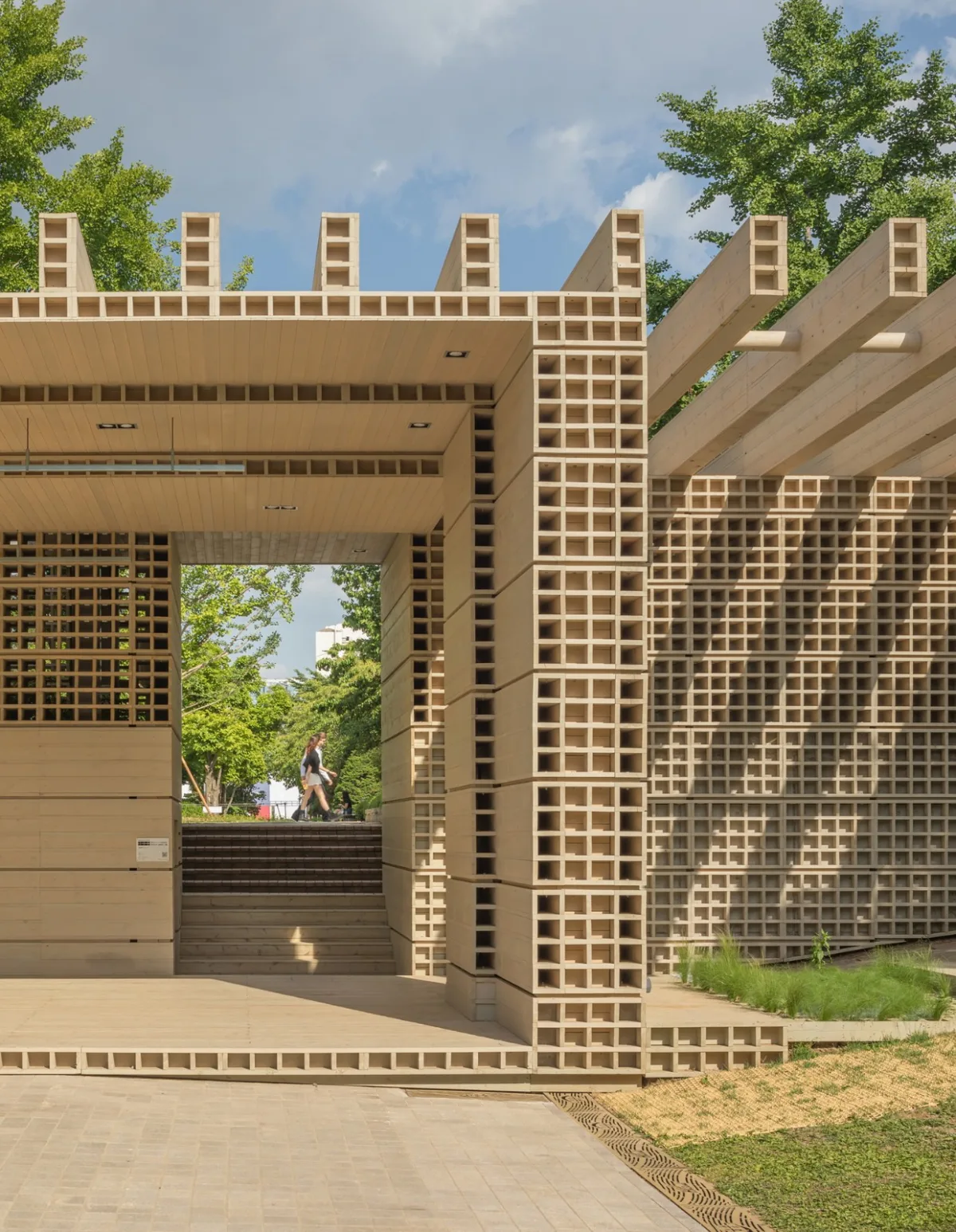BIM建筑|生态矩阵，呼吸网亭 / Soltozibin Architects