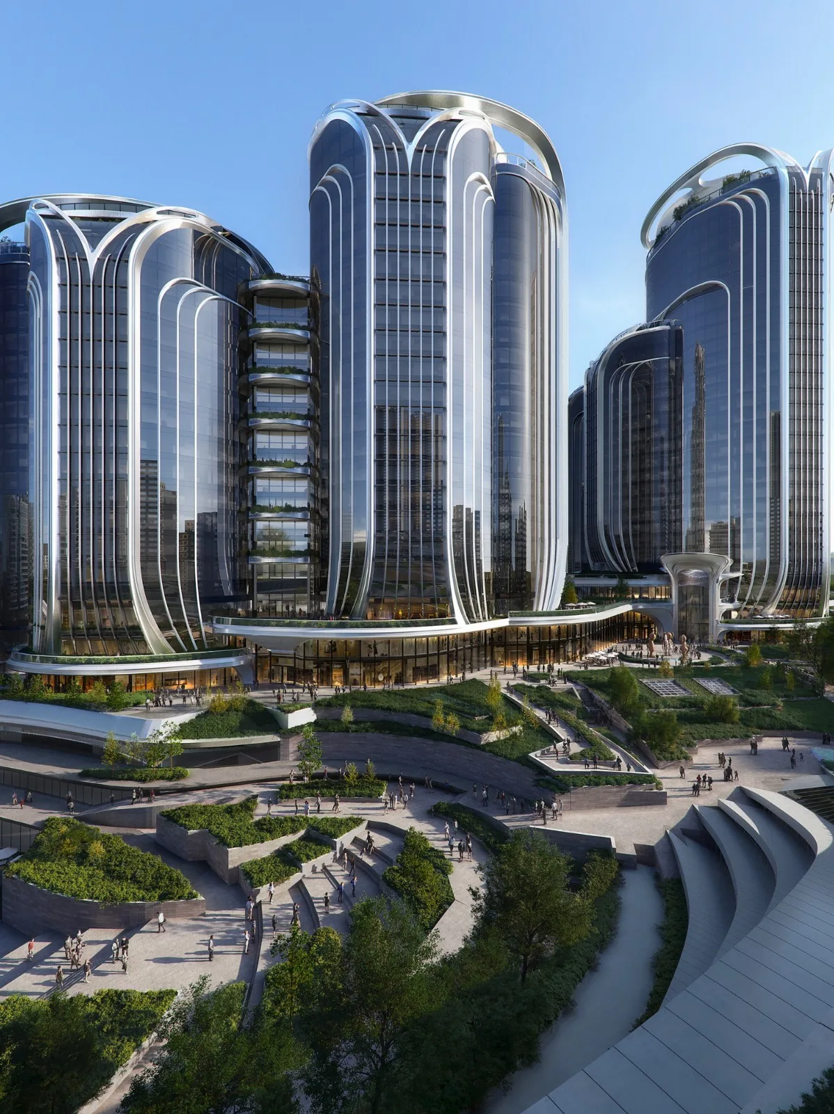 BIM建筑|香港西九龙高铁总站上盖方案 / 扎哈·哈迪德建筑设计事务所