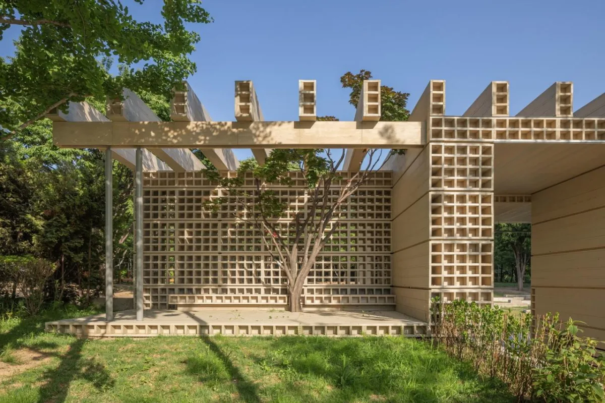 BIM建筑|生态矩阵，呼吸网亭 / Soltozibin Architects