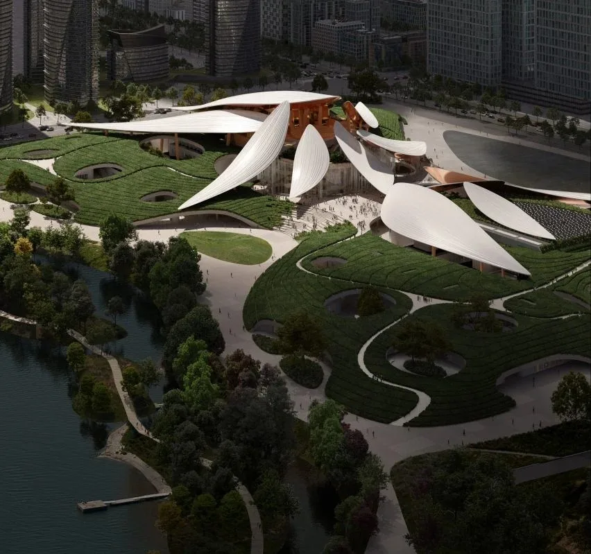 BIM建筑|MAD为安吉文化艺术中心设计竹叶屋顶