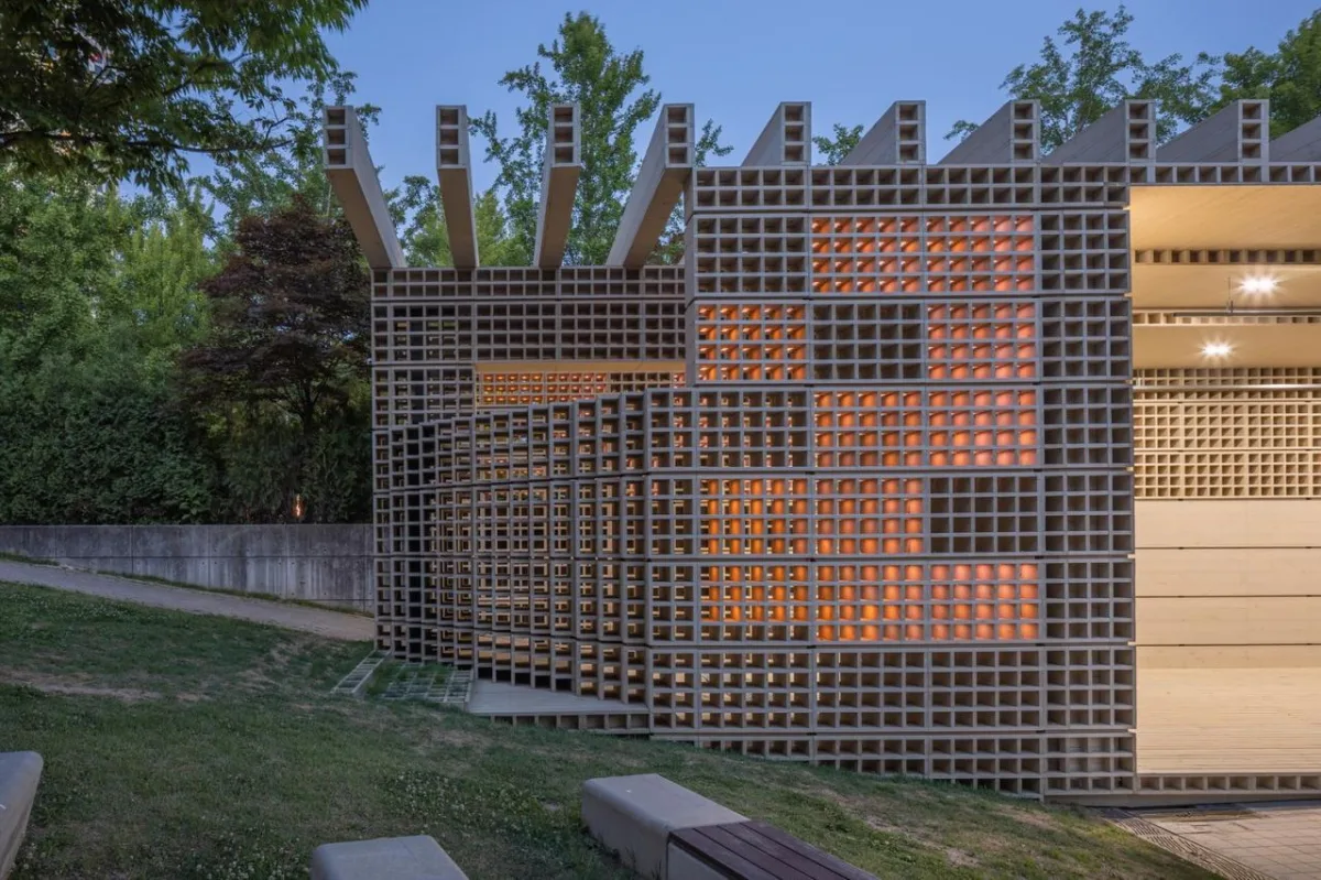 BIM建筑|生态矩阵，呼吸网亭 / Soltozibin Architects
