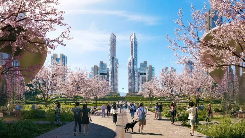 BIM建筑|福斯特推出杭州中心区“多叶脊柱”规划