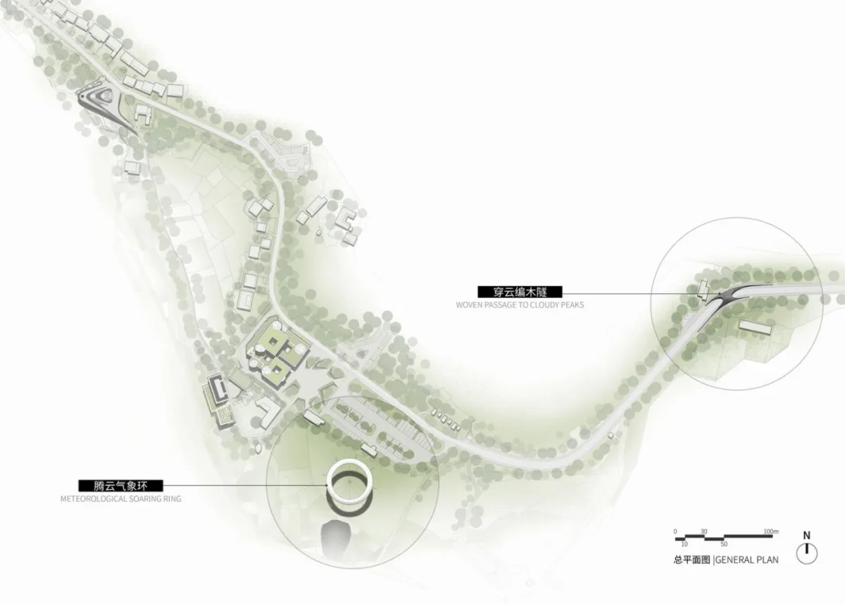 BIM建筑|上天入地：下岩贝穿云编木隧&腾云气象环 / 朱培栋-line+建筑事务所