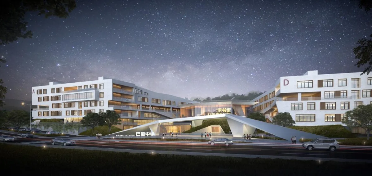 BIM建筑|三峡巴蜀中学：建筑与大地的和谐协奏 / 西筑设计作品