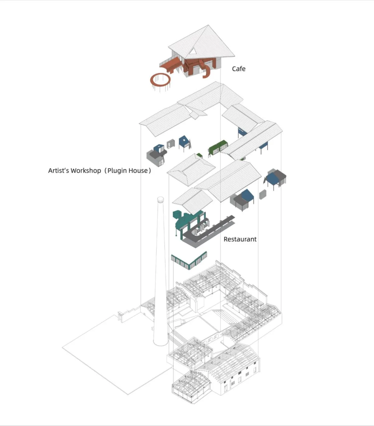 BIM建筑|烟筒插建院 / 刘克成设计工作室 + 众建筑