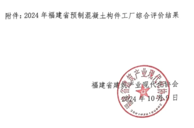 装配式政策|2024年关于福建省预制混凝土构件工厂综合评价结果的公示-BIM建筑网