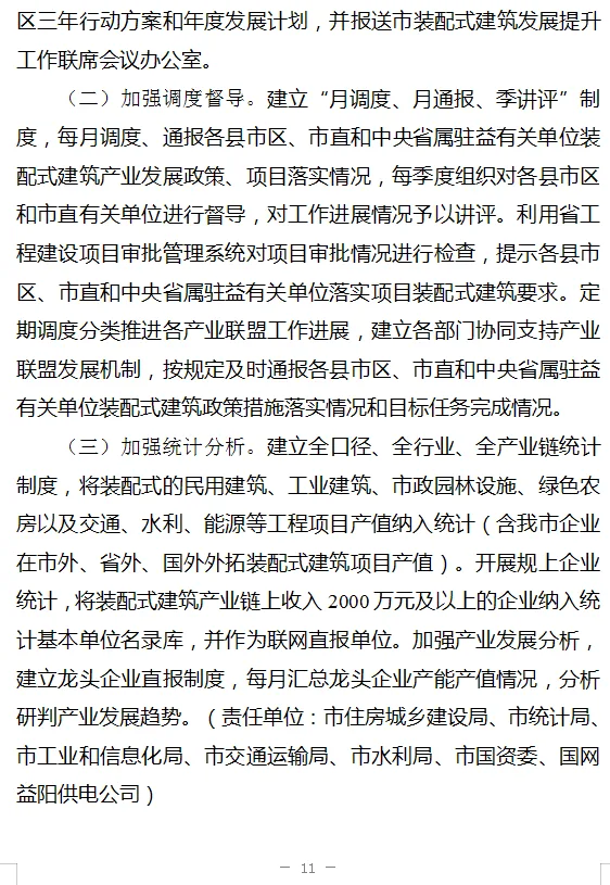 装配式政策|湖南|益阳市装配式建筑发展提升三年行动实施方案（2024－2026年）