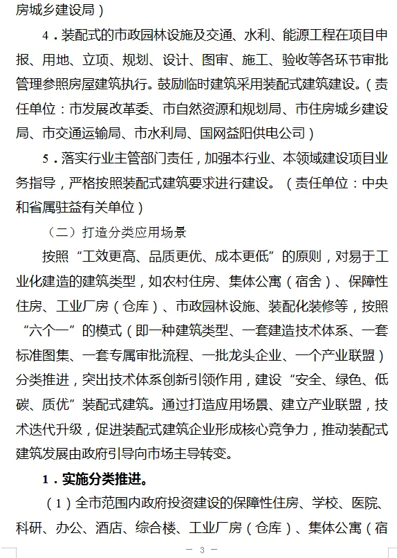 装配式政策|湖南|益阳市装配式建筑发展提升三年行动实施方案（2024－2026年）