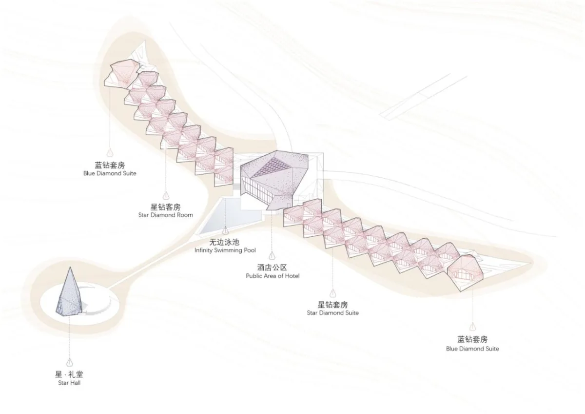 BIM建筑|中卫沙漠钻石酒店 / 水石设计-米川工作室