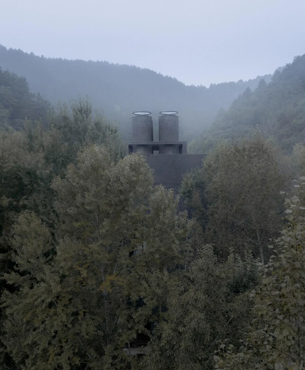BIM建筑|雾灵山眼石汤泉，林中仪器 / 直向建筑