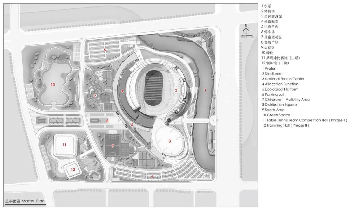 BIM建筑|襄阳全民体育运动中心 / 中南建院墨水尺工作室