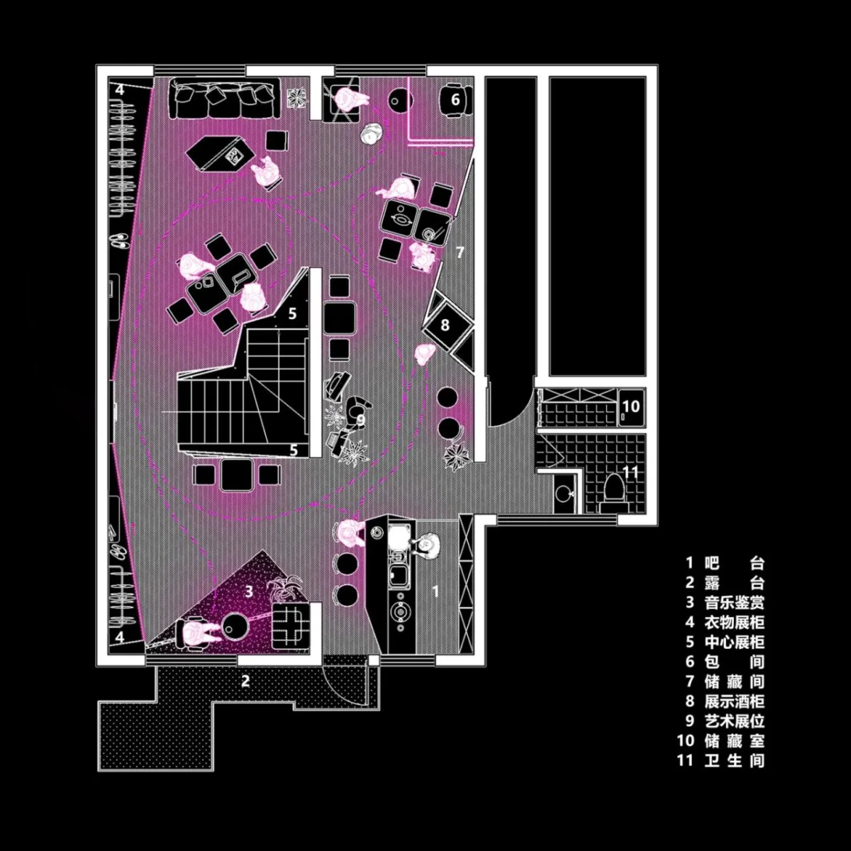BIM建筑|On Top蒸汽波酒吧与买手店：融合艺术与空间 / 米黑建筑