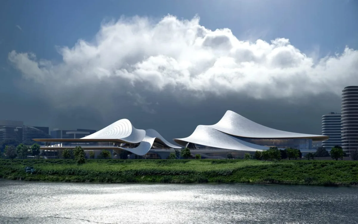 BIM建筑|‘曹娥江文化艺术中心’中标方案 / ZHA + 中南建院