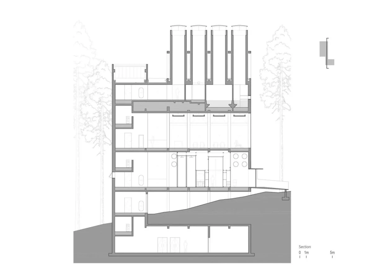 BIM建筑|雾灵山眼石汤泉，林中仪器 / 直向建筑