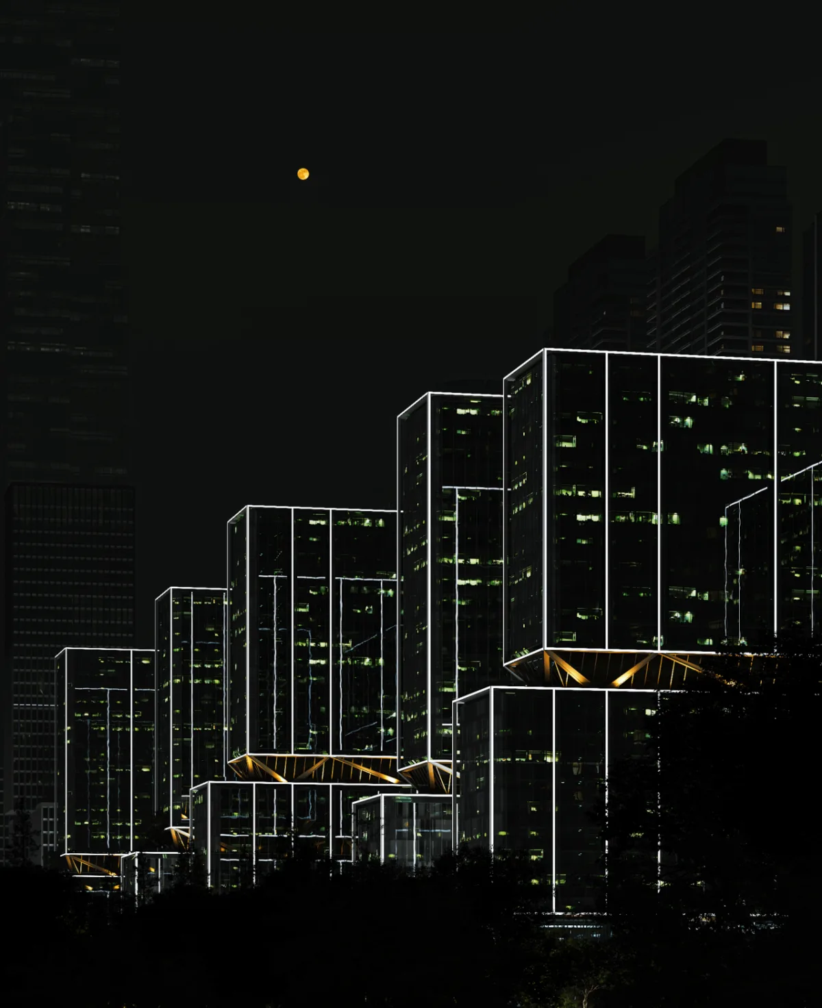 BIM建筑|武汉长江中心国际竞赛方案 / line+朱培栋关于城市坐标的双重思考