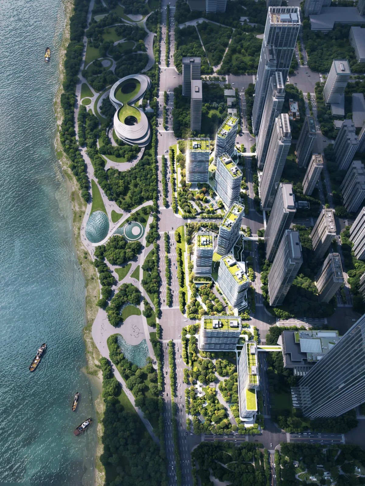 BIM建筑|武汉长江天际，line+朱培栋关于城市坐标的双重思考（下）
