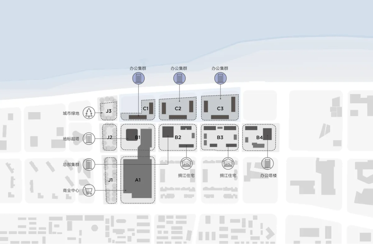 BIM建筑|武汉长江中心国际竞赛方案 / line+朱培栋关于城市坐标的双重思考