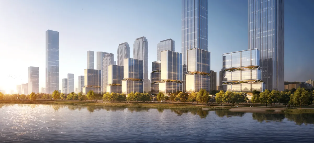 BIM建筑|武汉长江中心国际竞赛方案 / line+朱培栋关于城市坐标的双重思考
