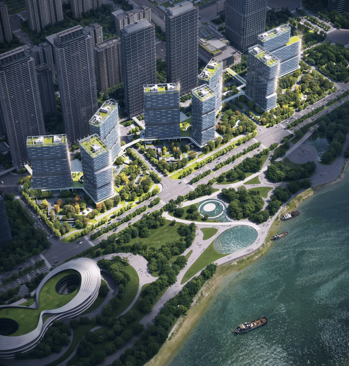 BIM建筑|武汉长江天际，line+朱培栋关于城市坐标的双重思考（下）