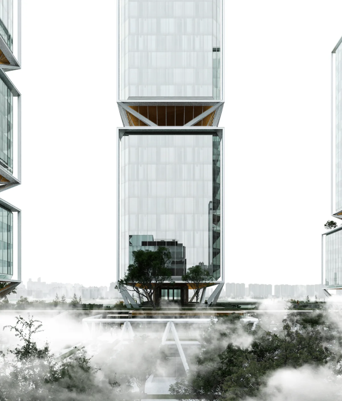 BIM建筑|武汉长江中心国际竞赛方案 / line+朱培栋关于城市坐标的双重思考