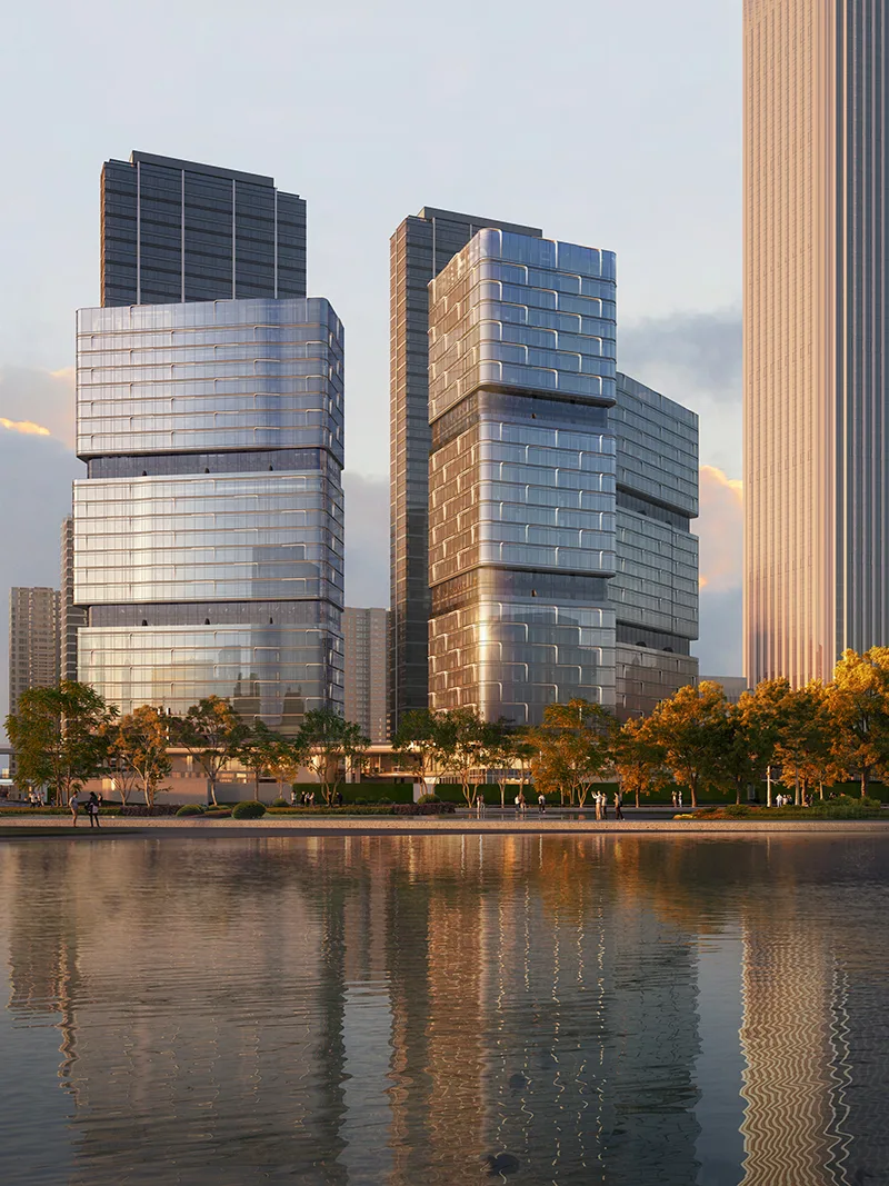 BIM建筑|武汉长江天际，line+朱培栋关于城市坐标的双重思考（下）