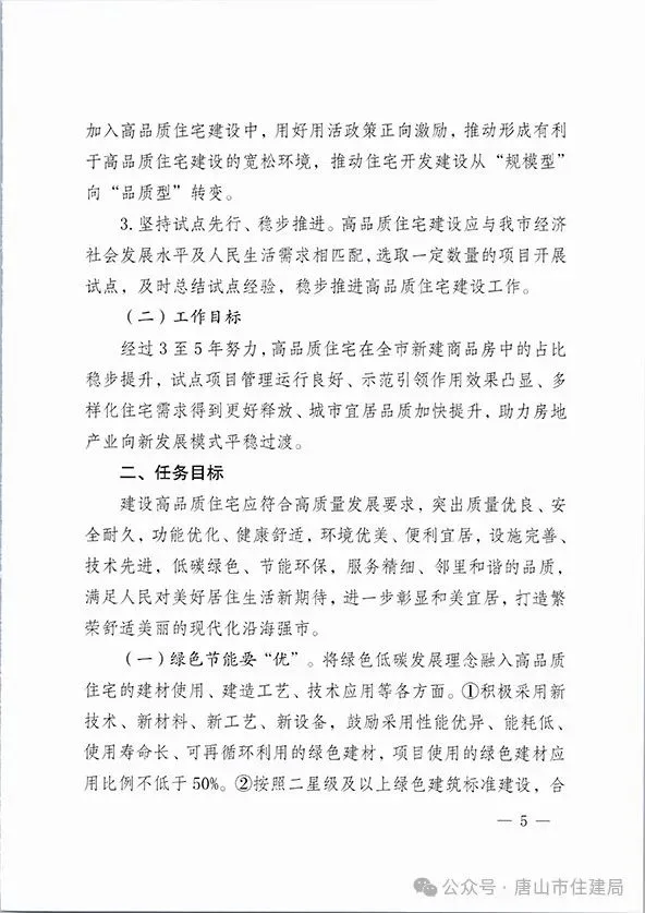 装配式政策|市住建局等九部门关于印发《唐山市高品质住宅开发建设实施方案（试行）》的通知