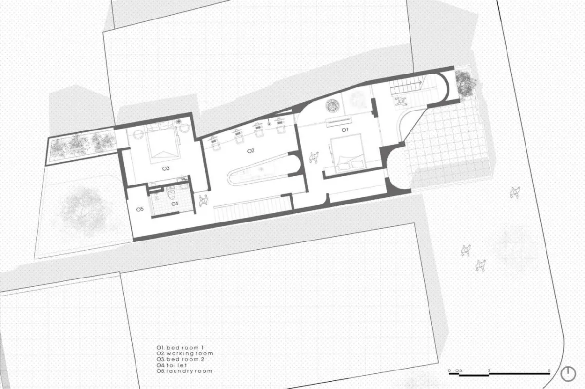 住宅 + 工作室设计风水难题下的曲线建筑智慧