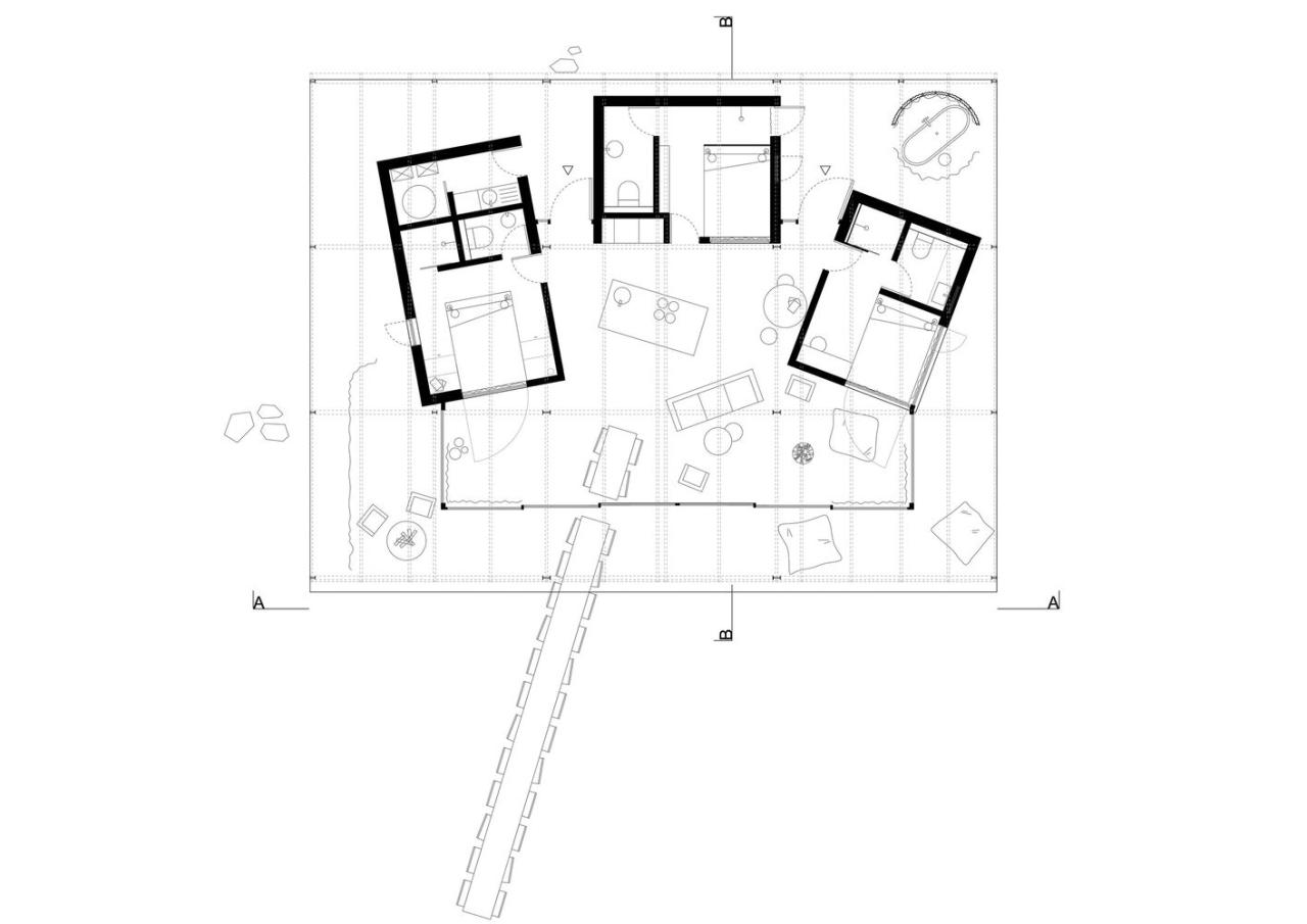 隐藏在葱郁壮丽环境中的红色宝石宁静的度假屋设计 隐藏在葱郁壮丽环境中的红色宝石宁静的度假屋设计