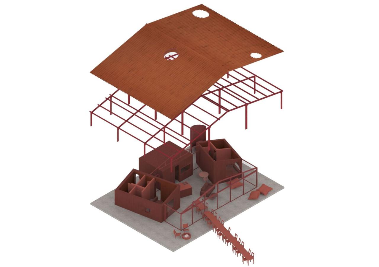 隐藏在葱郁壮丽环境中的红色宝石宁静的度假屋设计 隐藏在葱郁壮丽环境中的红色宝石宁静的度假屋设计